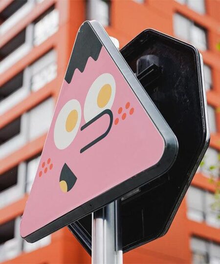 playful characters pop out of wood campers’ customized traffic signs in rennes, france – Designboom