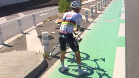 Pogacar crashes and protester disrupts finish on chaotic Tour de France stage 11 – The Guardian