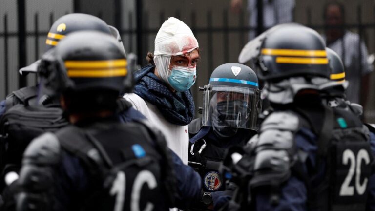 Riot police clash with ‘Block Everything’ protesters in Paris – Sky News