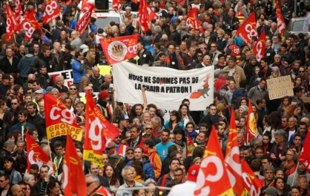 Workers across France strike over budget cut plans – BBC